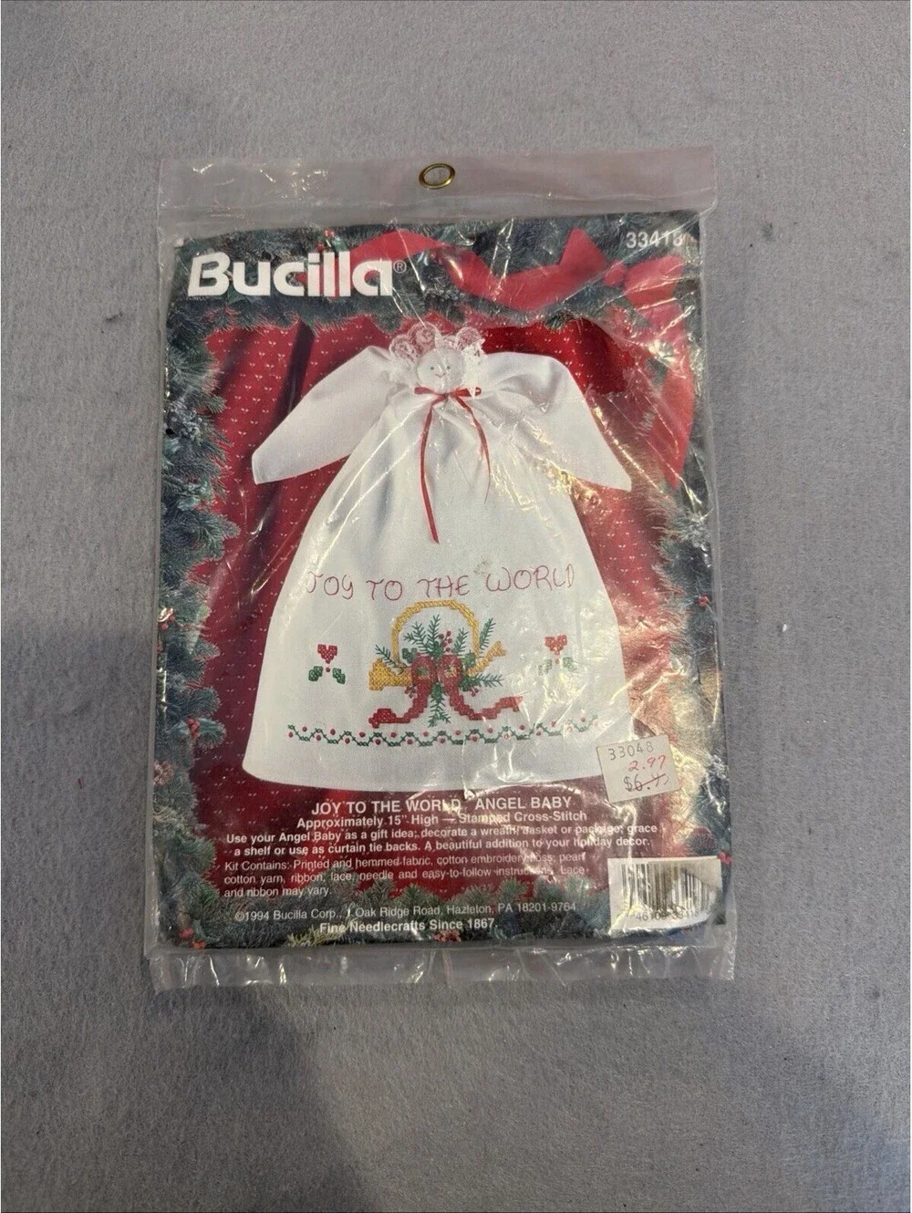 1994 Bucilla #33421 Angel Baby Stamped Cross Stitch Kit New